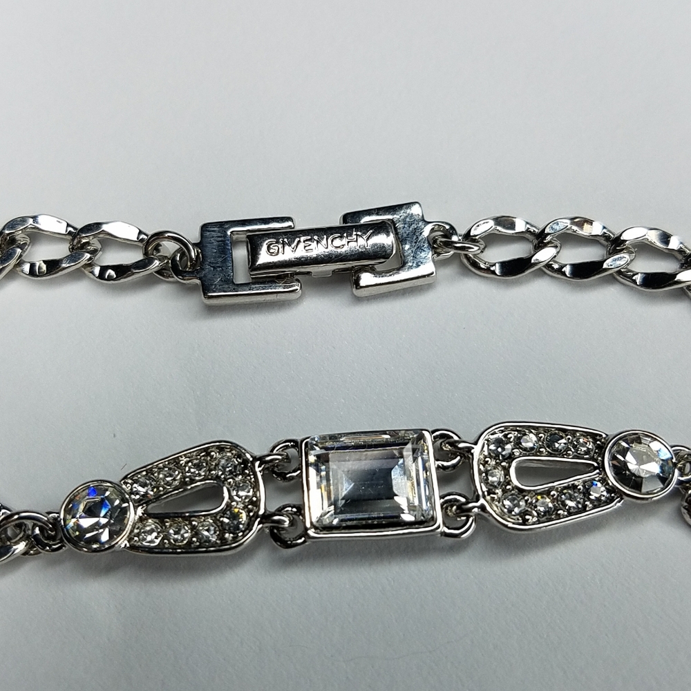 Givenchy Chainlink Crystal Bracelet Silvertone - image 5